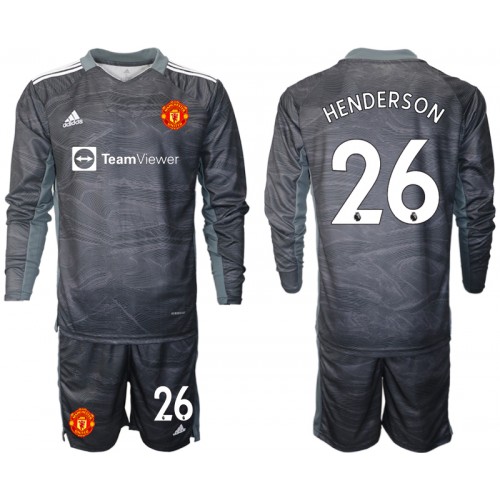 Manchester United Dean Henderson 26 Fodboldtrøjer Målmand Børn Udebanesæt 2021/22 Langærmet Manchester United Dean Henderson 26 Fodboldtrøjer Målmand Børn Udebanesæt 2021/22 Langærmet